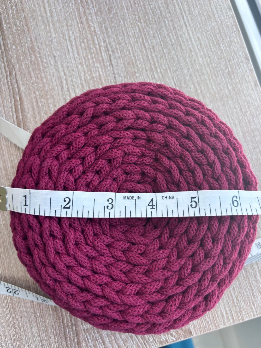 Handmade Burgundy Crochet Basket | Small Storage & Vanity Organizer